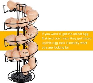 Xoay xoắn ốc Thiết kế kim loại trứng skelter Dispenser <span class=keywords><strong>Rack</strong></span>, lưu trữ <span class=keywords><strong>Rack</strong></span> hiển thị, đen - Product Image 4