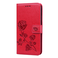 Casing Dompet Kulit PU Slot Kartu Tahan Benturan Mawar untuk iPhone 12/13/14/15 Pro/ A91/M21/A50S/S20/A2/A3/A22 5G