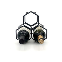 Étagère murale porte-bouteilles en verre à 2 niveaux, support décoratif pour bouteilles de vin et champagne, rangement pour vin – Choix de qualité