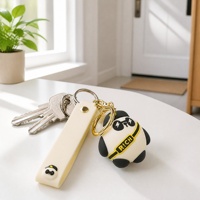 Porte-clés personnalisé en PVC souple 3D, personnage panda, mignon, mascotte de dessin animé, breloque pour sac à dos, OEM ODM, vente en gros