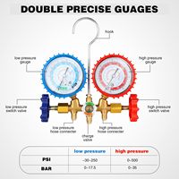 Manomètre numérique 3 voies pour réfrigérants R134A, R12, R22 et R502, avec tuyau de 1,5 m, pour diagnostic de climatisation HVAC