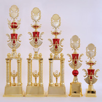 Trofeo Copa de Columna Grande de Plástico Personalizado por Fabricante, 3 Niveles, 4 Postes, Alto para Campeonato de Entrenamiento Deportivo T37