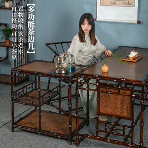 Chinese Style <b>Bamboo</b> Tea <b>Table</b> With Storage Shelf For Living Room Home Use - Product Image 5
