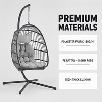 Fauteuil suspendu pliant d'extérieur en forme de cage à oiseaux, hamac balançoire, transfrontalier, portable, en plastique, moderne et minimaliste