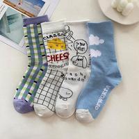 Chaussettes femmes ensemble 4 paires mode mignon dessin animé chaussettes pour femmes Calcetines Chine chaussette en gros