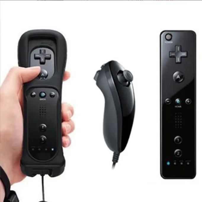 2 In 1 Nirkabel untuk Joystick Pengontrol Jarak Jauh Nintendo Wii Yang Dibangun Dalam Gerakan Plus Nunchunk untuk Gamepad Nintendo Wii