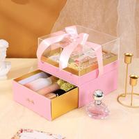 Boîte cadeau élégante en acrylique transparent avec double tiroirs Emballage de cadeau de luxe pour bonbons chocolats cosmétiques stockage de bijoux