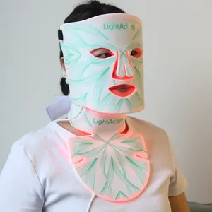 Diseño ligero terapia de luz roja infrarroja belleza cara cuello calmante nutritiva máscara de fotones