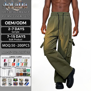 최고 품질 저렴한 가격 공장 직접 생산 배기핏 전술 스트레이트 카고 팬츠 하이웨이스트 남성 작업 바지 - Product Image 1