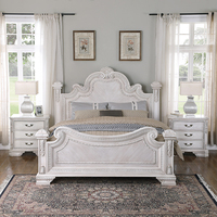 Ensemble de chambre à coucher de style antique américain avec armoire à tiroirs et coiffeuse, lit Queen Premium pour appartement, directement de l'usine
