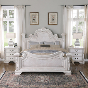 Ensemble de chambre à coucher en bois massif avec tiroirs, armoire et coiffeuse, lit king-size premium pour appartement, directement de l'usine - Product Image 2