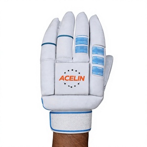 Professional <b>White</b> PU Hand-Stitched <b>Cricket</b> Batting Gloves Right/Left Lightweight High Density Protection Custom Logo OEM - Product Image 4