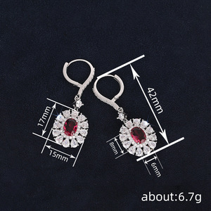 Orecchini ovali con zirconi a forma di girasole per donna, eleganti gioielli floreali alla moda - Product Image 4