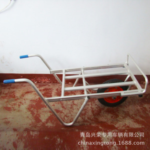 Xingrong Square Tube Flatbed Handcart Four-Wheel Industrial Transport Trolley Silver <b>Folding</b> <b>Trailer</b> - Product Image 2