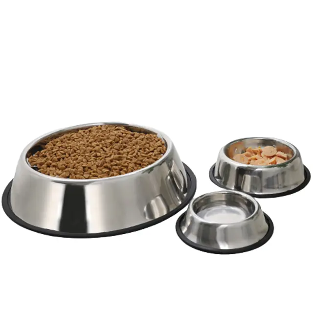 Commercio all'ingrosso In acciaio inox Alimentatore Ciotole Pet Cibo Per Cani Ciotola di alimentazione Anti-slip design con creste