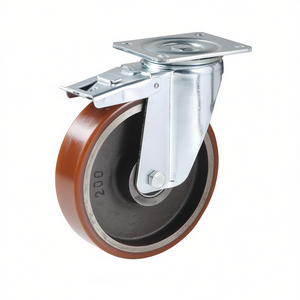 Roue avec noyau en fonte, support pivotant, frein en acier galvanisé, série lourde - Product Image 2