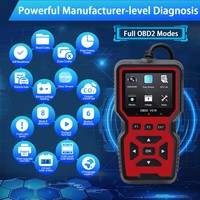 Herramienta de Diagnóstico OBD2 para Automóviles, Lector de Códigos de Error del Motor, Escáner de Códigos de Falla OLIVER, Compatible con V519, Color Rojo/Negro, Cableado
