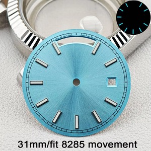 Esfera de Reloj de Aleación de 31 mm con Marcadores Luminosos Azul Verde y Ventanas de Doble Calendario para Ensamblaje de Relojes - Product Image 5
