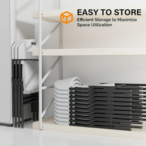 Sedia Pieghevole in Plastica HDPE Bianca per Uso Interno ed <span class=keywords><strong>Esterno</strong></span>, Portata 250 kg, per Eventi e Feste, Vendita all'Ingrosso - Product Image 4