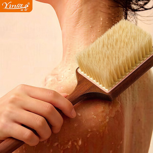 Yinste Ebony <b>Bath</b> <b>Brush</b> Boar Bristle Long Handle Back Scrubbing Body <b>Brush</b> Rectangle Shape For Adults - Product Image 4
