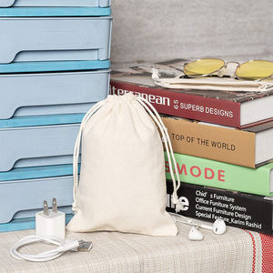 ถุงผ้าแคนวาสแบบมีเชือกผูก ปักโลโก้ตามสั่ง ขายส่ง - Product Image 3