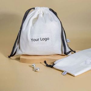 Sac à cordon en mousseline 100 % biologique anti-poussière, naturel, avec étiquette personnalisée – Meilleures ventes - Product Image 4