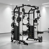 Rack de musculation multifonction robuste avec pile de poids intégrée, station multi-exercices et poulie à câble, équipement de fitness pour salle de sport