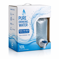 Sac d'eau potable personnalisé en carton, 10L, avec robinet, pour maison et bureau