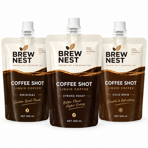 ซองกาแฟเข้มข้นแบบพิมพ์ลายตามสั่ง สำหรับกาแฟสกัดเย็นชนิดน้ำ 50 มล. 250 มล. 500 มล. 1 ลิตร รับผลิตแบบ OEM ODM - Product Image 3