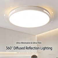 Lustre LED ultra-fin en fer et acrylique avec télécommande, design moderne, pour salon, cuisine, balcon, chambre, éclairage de plafond intérieur