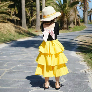 Child Summer <b>Clothes</b> Girls Holiday Layered <b>Princess</b> Backless Dress Set Suits With Pink Bowknot From Online Shopping - Product Image 3