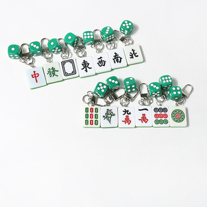 Portachiavi con Dadi Portafortuna, Portachiavi Mahjong in Resina, Ciondolo per Portafoglio, Accessori Ornamentali, Stili Uomo e <span class=keywords><strong>Donna</strong></span>, Catenina con Charm - Product Image 4