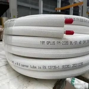 Isolamento in PE bianco Standard del mercato statunitense valutato al fuoco 50Ft. Set di linee di rame per aria condizionata