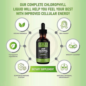 Gouttes de Chlorophylle en Gros Marque Blanche Biologiques Végétaliennes Sirop de <span class=keywords><strong>Splina</strong></span> 6000mg Gouttes Détox Antioxydants Liquides - Product Image 3