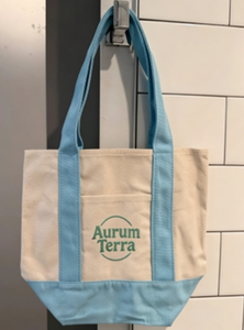 Sac fourre-tout en toile de coton personnalisé avec logo brodé, mini, bleu menthe, rose, cadeau, bonbons - Product Image 5