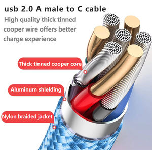 LUNG KAY Custom 1M 2M <b>Usb</b> <b>to</b> Type c <b>Cable</b> Data Transfer 480mbps Fast Charging <b>Cable</b> Usb2.0 <b>Usb</b> a <b>Usb</b> c <b>Cable</b> for Android Phone - Product Image 2