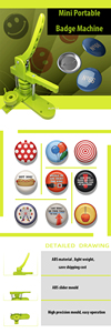 2024 mới nhất Huy hiệu máy làm nút huy hiệu Maker máy 25/32/37/44/58 Mét - Product Image 6