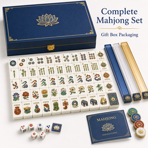 Deluxe Premium Acrylic City Skyline Navy Gold Oem <b>Mahjong</b> <b>Set</b> for Leisure and Social Gatherings Support Custom Packaging - Product Image 6