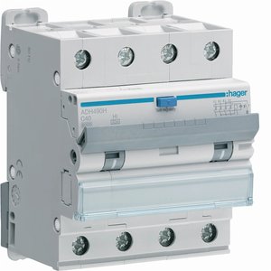 Interruttore Automatico Miniaturizzato Compatibile con Hager Rcbo 40A 4P Tipo A-Hi 30mA Curva C 6000A - Product Image 1