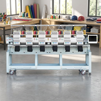 Machine à broder industrielle informatisée à 6 têtes avec 12 à 15 aiguilles, fonctionnement automatique pour usage commercial