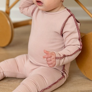 <span class=keywords><strong>Pijama</strong></span> Enterizo de Algodón 100% para Bebé Niña o Niño, Diseño de Costura Personalizado, Ropa Cómoda para Recién Nacido, Cuello Redondo, Mono, Venta al por Mayor - Product Image 3