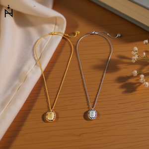 Collana con Ciondolo Z Fine in Oro e Argento, Catena a Serpente in Acciaio, Minimalista con Cristalli e Strass, per Uso Quotidiano, Unisex 45449 - Product Image 3