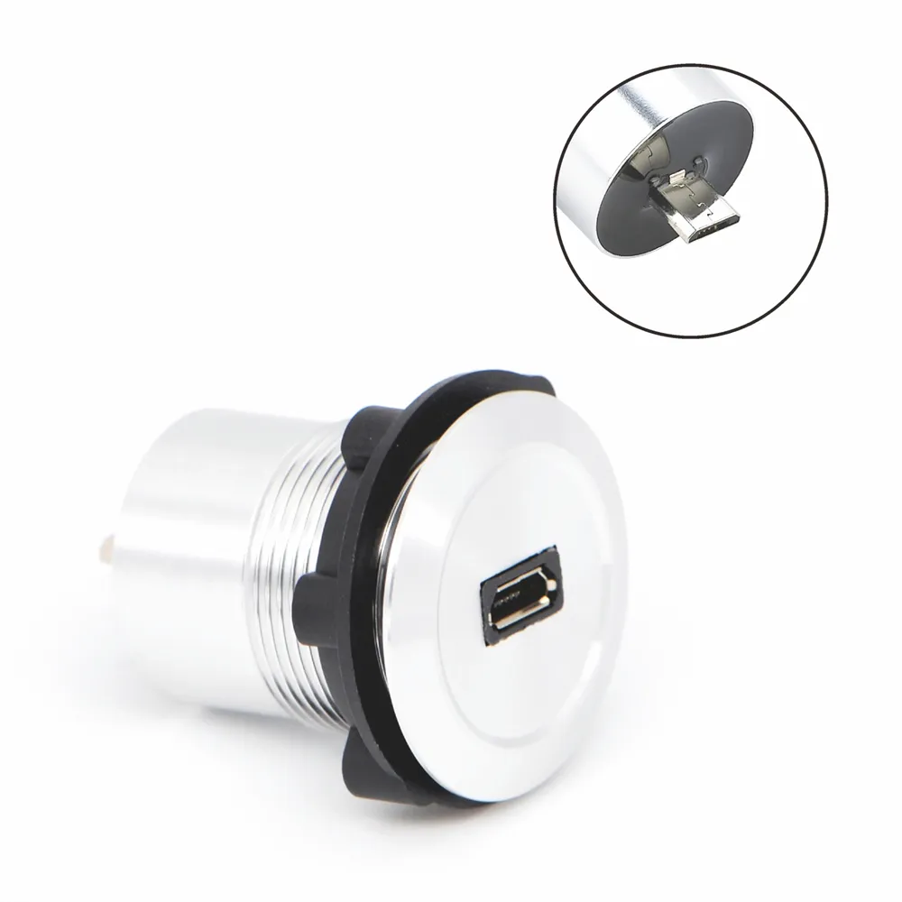 Metal Micro USB 2.0 female to male connector panel mounting USB socket