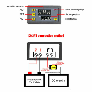 Probador de AC110-220V W3230, 12V, 24V, 20A, <span class=keywords><strong>Digital</strong></span>, Control de temperatura, pantalla LED, termostato con instrumento de Control de calor/refrigeración - Product Image 4