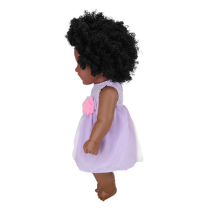 Modische Handgefertigte Afroamerikanische Schwarze VINYL-Babypuppe für Kinder Schwarze Puppe - Product Image 4