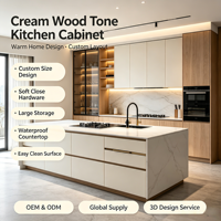 Ensemble d'armoires de cuisine modernes de luxe OEM ODM, aménagement personnalisé, meubles de cuisine avec zone d'appareils électroménagers intégrés pour cuisine ouverte
