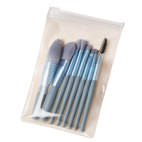 Ensemble de 8 pinceaux de maquillage plats pour le visage en poils synthétiques SW Pastel, avec étui en PU transparent, logo personnalisé