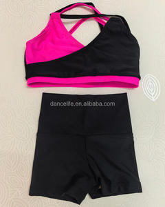 <span class=keywords><strong>Justaucorps</strong></span> de danse et de gymnastique, hauts à bretelles et shorts pour la pratique en classe et en équipe - Product Image 3