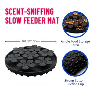 Silicone Slow <b>Feeder</b> Dog Bowl Eco-Friendly Waterproof Anti-Choking Food Plate for Puppies and <b>Cats</b> 20cm Diameter - Product Image 2