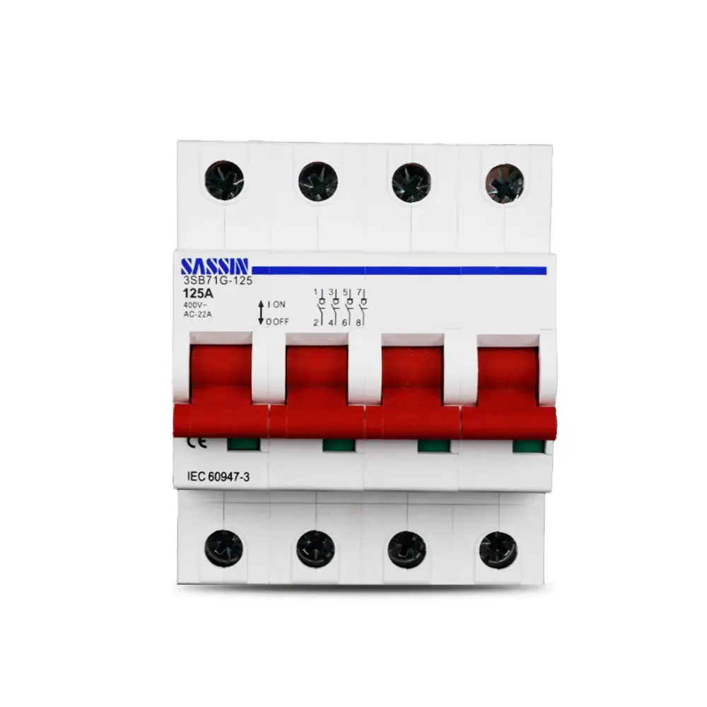 SASSIN 3SB71G श्रृंखला कम वोल्टेज स्विच Disconnector डीसी अलगाने 125A प्रदान सुरक्षा अलगाव